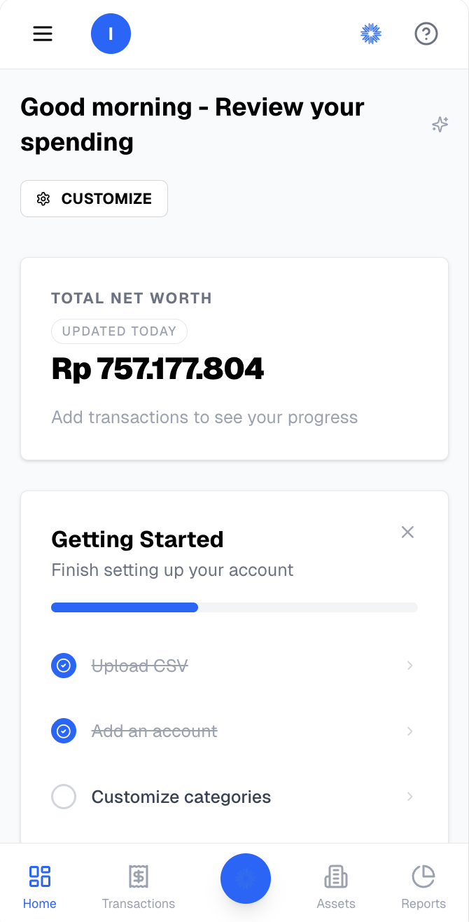 MoneyOS Mobile Dashboard